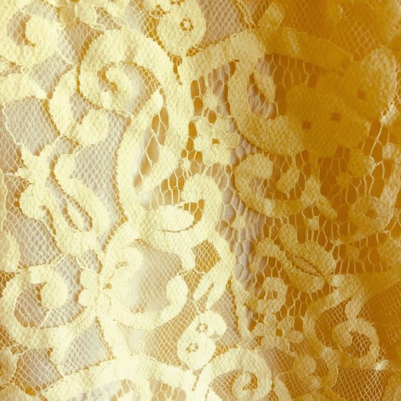 H&M Conscious Yellow Lace Tank Top M | Floral Sheer Overlay - Picture 2 of 11